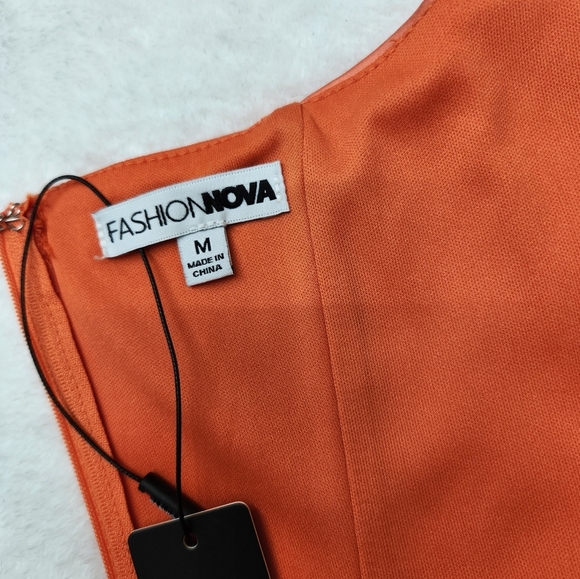 Fashion Nova Vibrant Orange Satin Corset Top - Picture 5 of 8